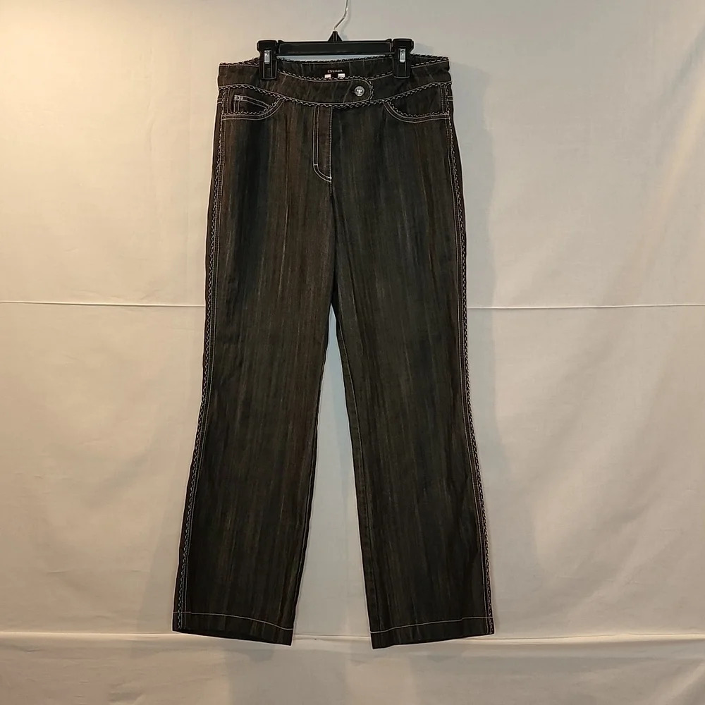 Escada Black Dark Wash Mid-Rise Boot Cut Jeans Size EU38/US 8